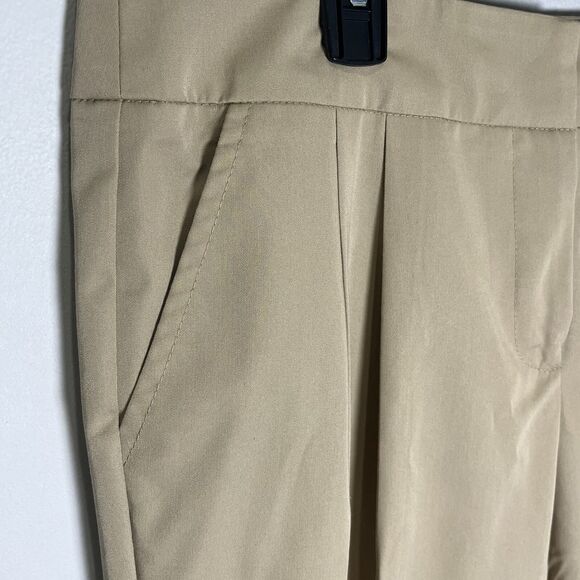 Trina Turk Pants Women’s 10 Pleated Khaki Beige Ankle Trousers Stretch - Picture 3 of 8
